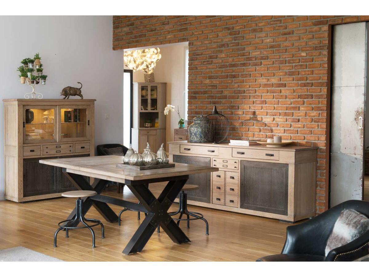 Table rectangulaire pied X